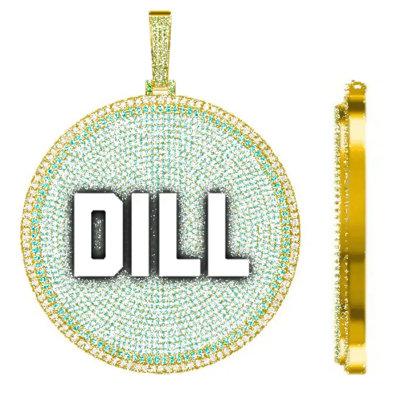 CUSTOM LETTER NECKLACE 3D BIG DISC sold by The GUU Shop