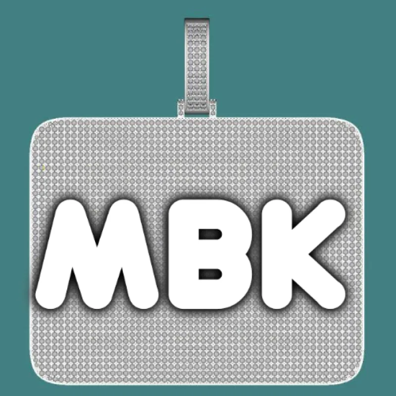 CUSTOM LETTER NECKLACE 3D BIG SQUARE sold by The GUU Shop