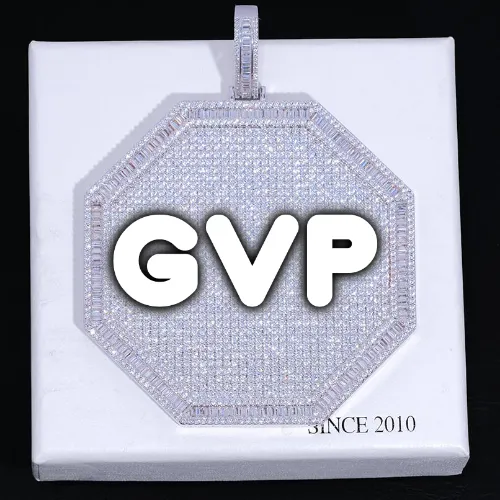 CUSTOM LETTER NECKLACE 3D BIG OCTAGON sold by The GUU Shop