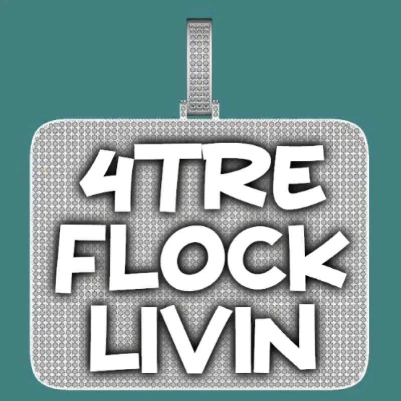 CUSTOM LETTER NECKLACE 3D BIG SQUARE sold by The GUU Shop