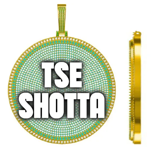 CUSTOM LETTER NECKLACE 3D BIG DISC sold by The GUU Shop