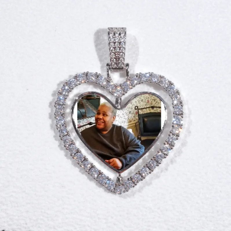 3D Spinning 2-Faced Heart Custom Picture Pendant sold by The GUU Shop