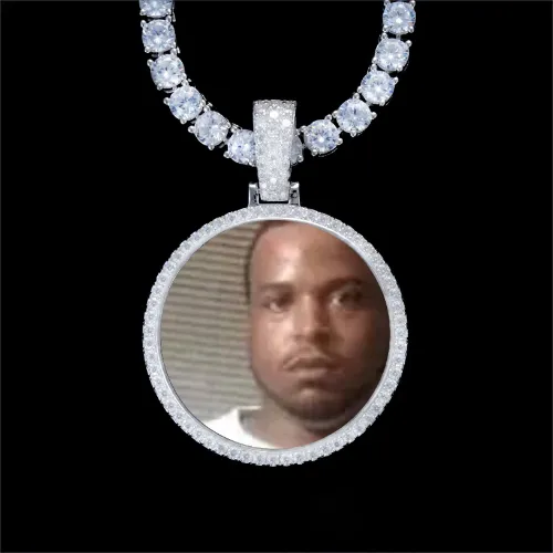 925S & VVS Moissanite 3D Circle Custom Picture Pendant sold by The GUU Shop
