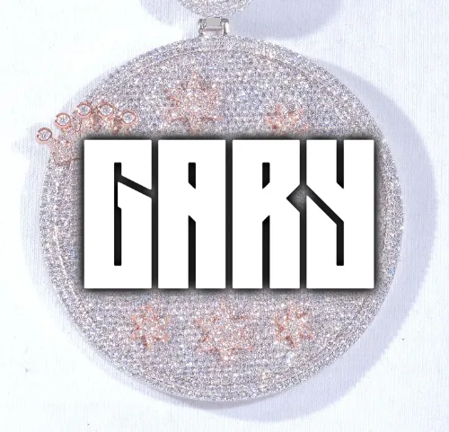 CUSTOM LETTER NECKLACE 3D BIG CROWN DISC sold by The GUU Shop