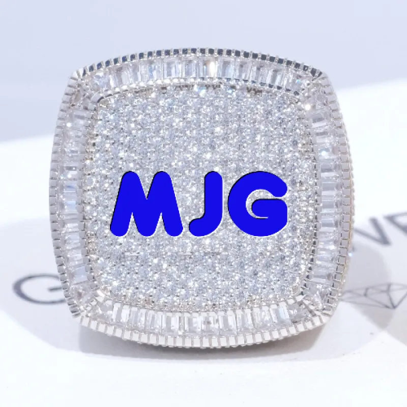 CUSTOM LETTER 3D ICED RING sold by The GUU Shop