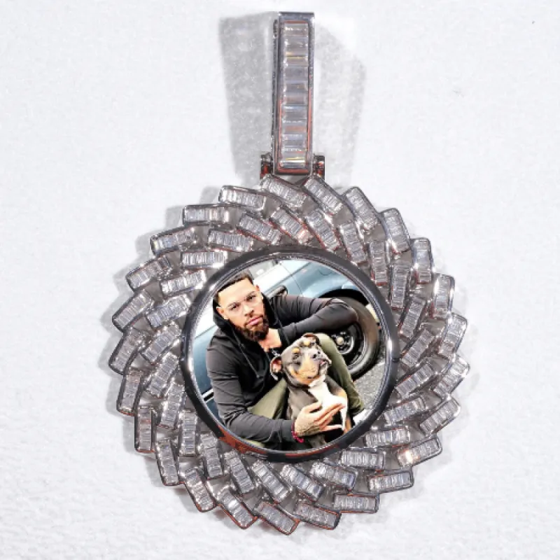 Large 3D Baguette Custom Picture Pendant made by The GUU Shop