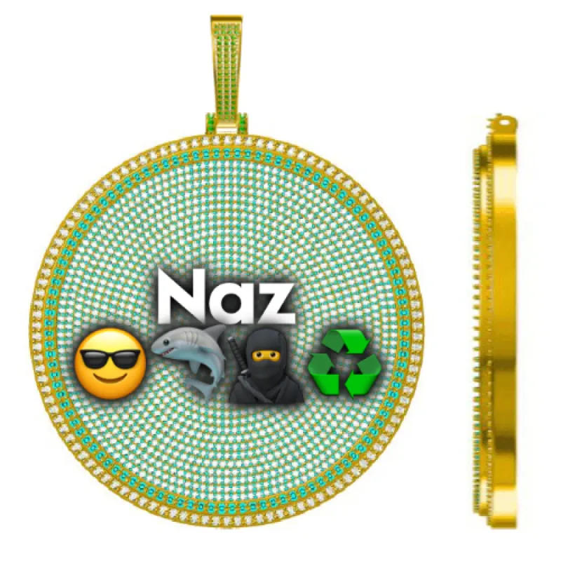 CUSTOM LETTER NECKLACE 3D BIG DISC sold by The GUU Shop