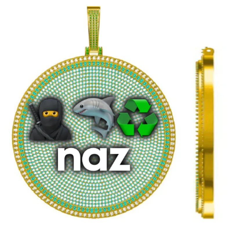 CUSTOM LETTER NECKLACE 3D BIG DISC sold by The GUU Shop