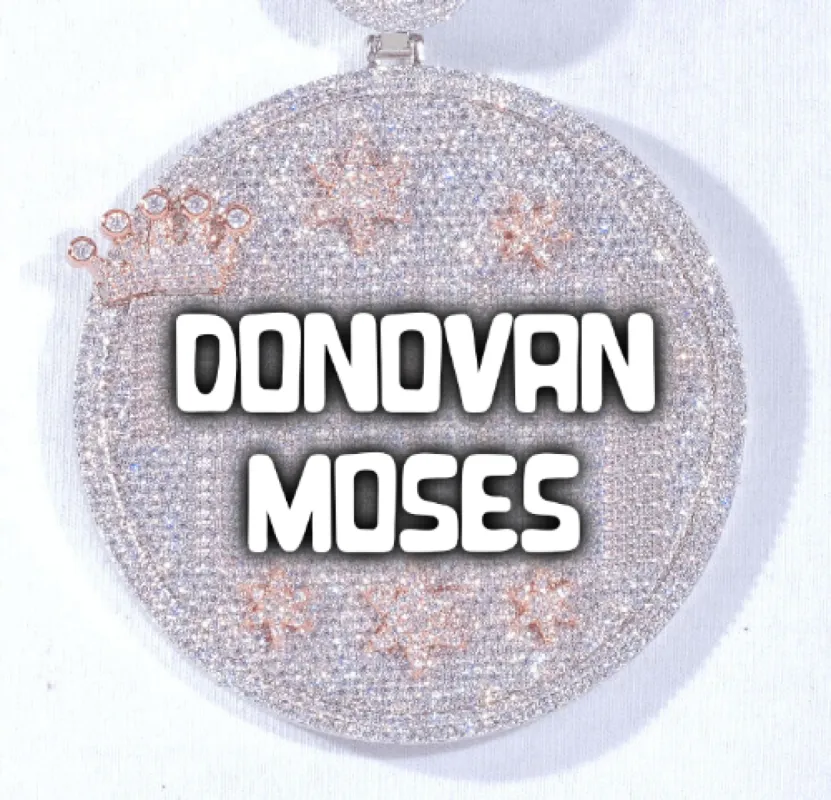 CUSTOM LETTER NECKLACE 3D BIG CROWN DISC sold by The GUU Shop