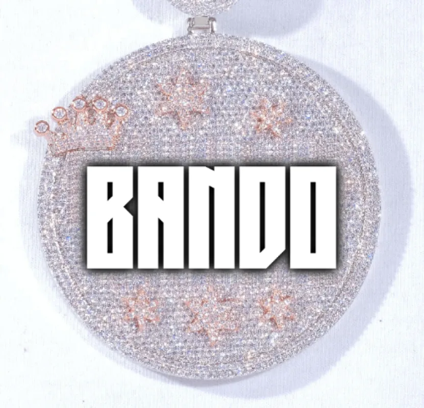 CUSTOM LETTER NECKLACE 3D BIG CROWN DISC sold by The GUU Shop