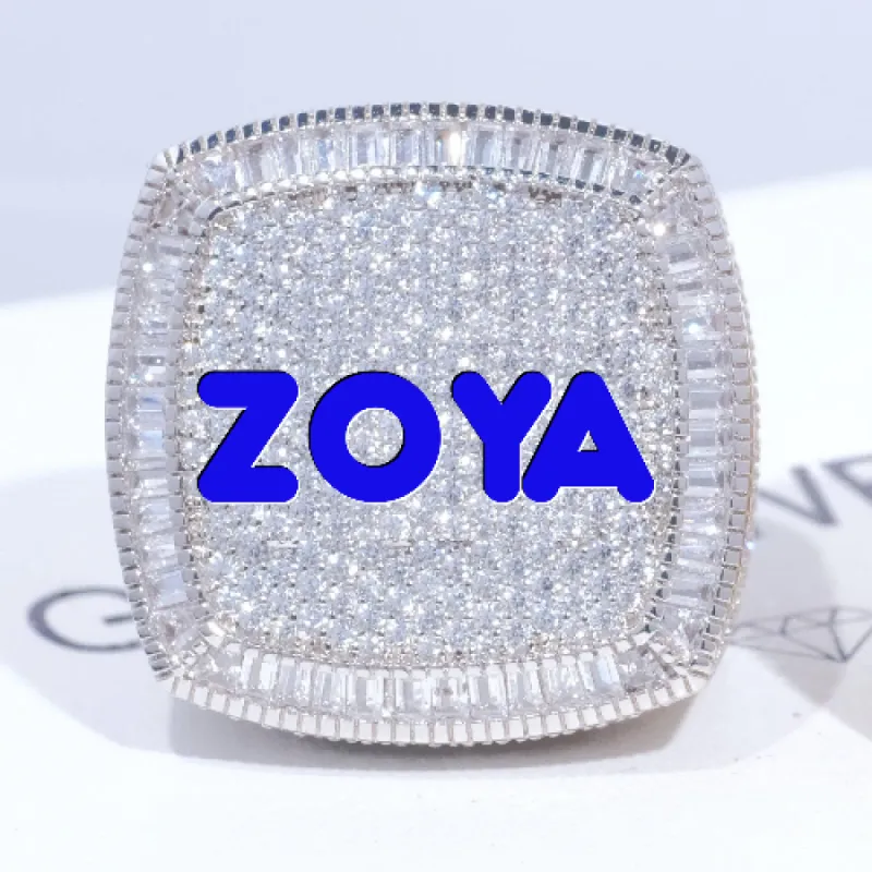 CUSTOM LETTER 3D ICED RING sold by The GUU Shop