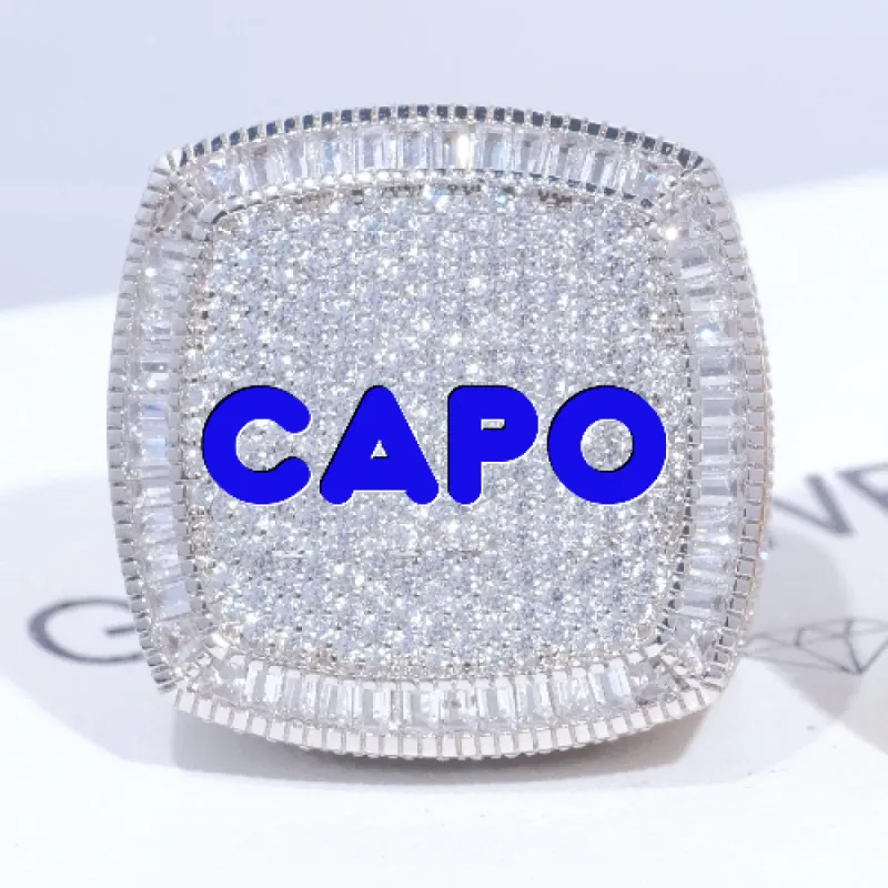 CUSTOM LETTER 3D ICED RING sold by The GUU Shop