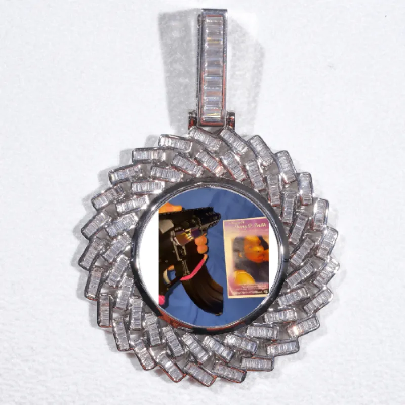 Large 3D Baguette Custom Picture Pendant sold by The GUU Shop