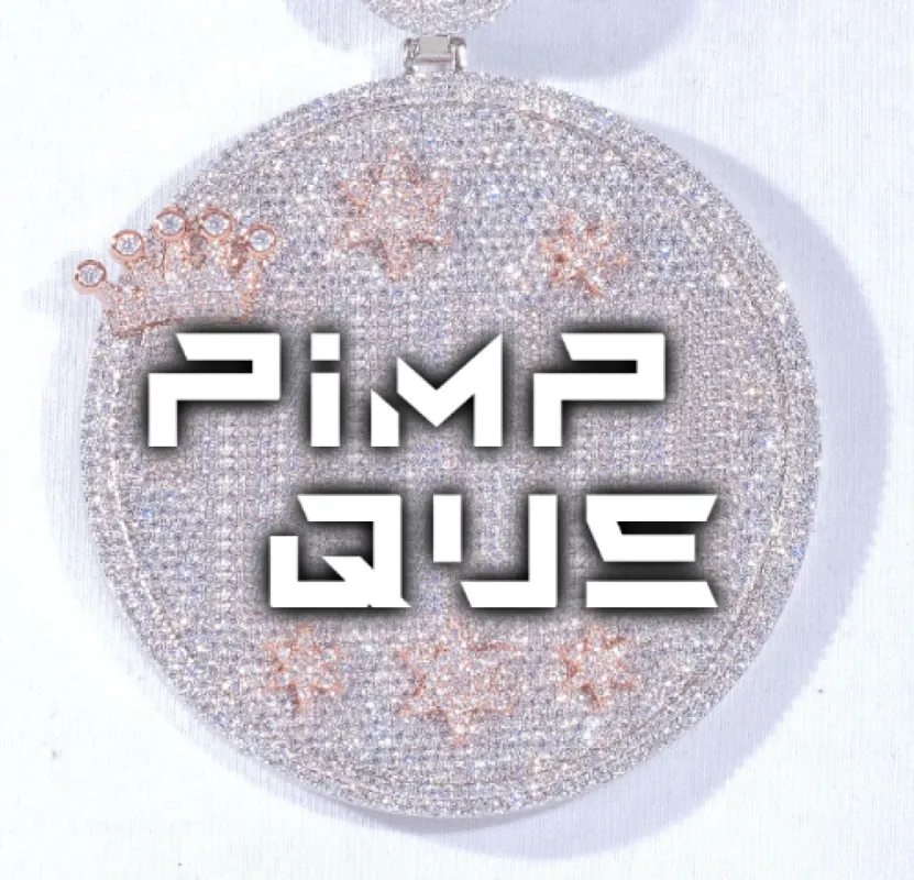 CUSTOM LETTER NECKLACE 3D BIG CROWN DISC sold by The GUU Shop