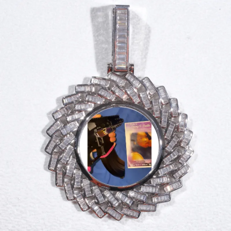 Large 3D Baguette Custom Picture Pendant sold by The GUU Shop