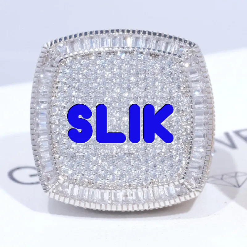 CUSTOM LETTER 3D ICED RING sold by The GUU Shop