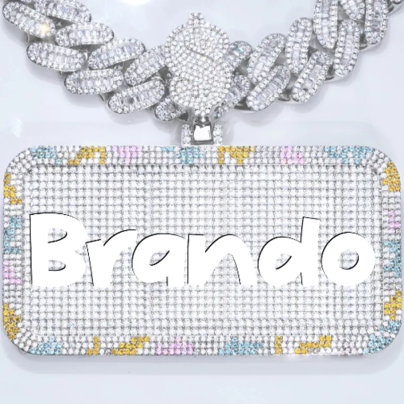 CUSTOM LETTER NECKLACE 3D COLORFUL SQUARE sold by The GUU Shop