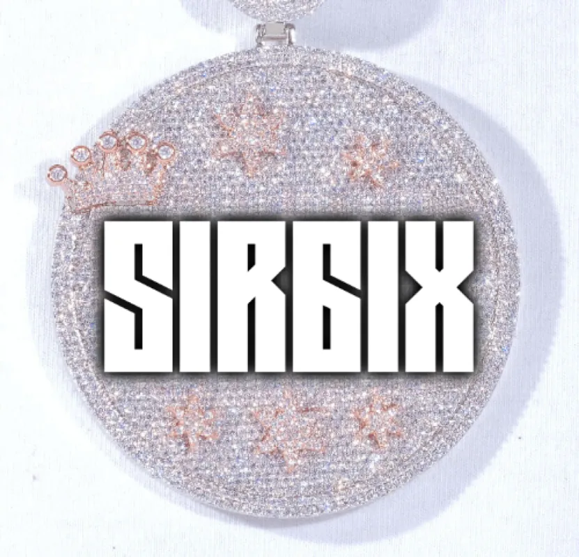 CUSTOM LETTER NECKLACE 3D BIG CROWN DISC sold by The GUU Shop