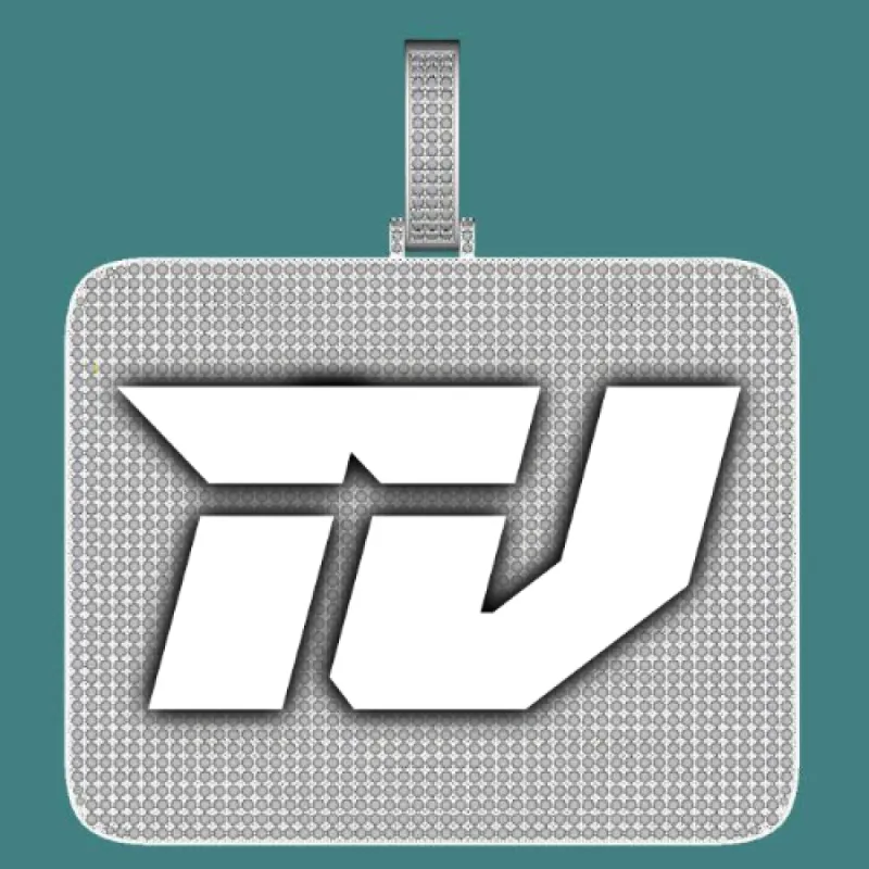 CUSTOM LETTER NECKLACE 3D BIG SQUARE sold by The GUU Shop