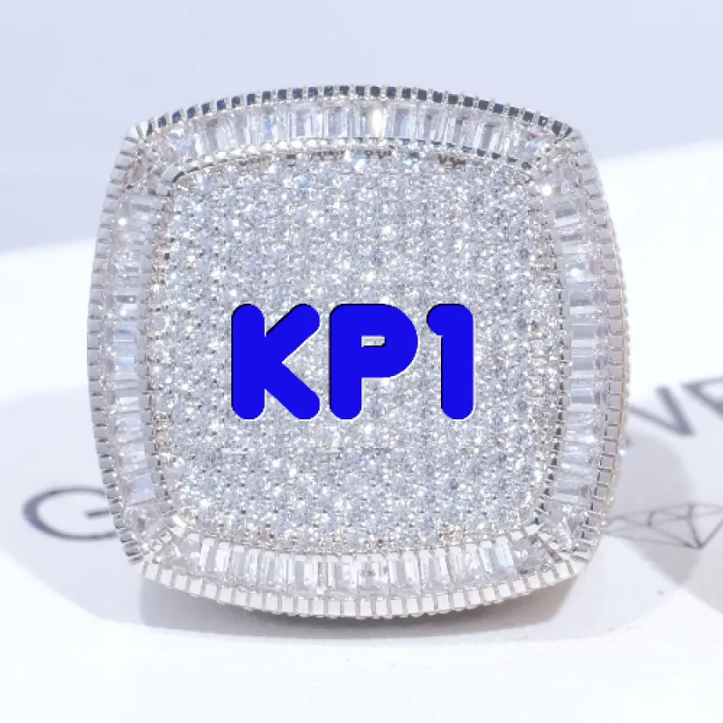 CUSTOM LETTER 3D ICED RING sold by The GUU Shop