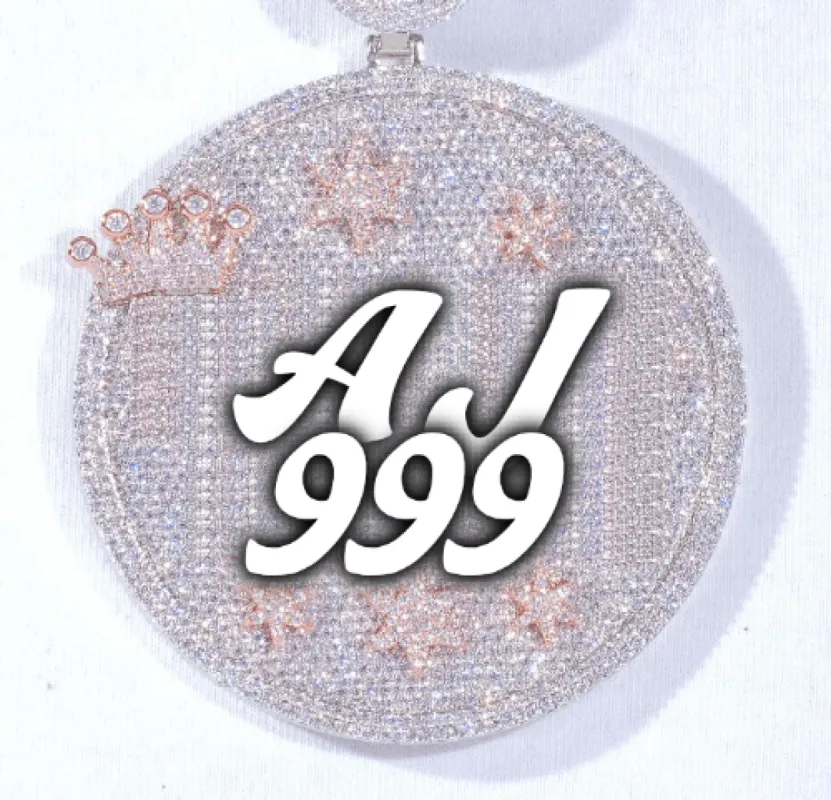 CUSTOM LETTER NECKLACE 3D BIG CROWN DISC made by The GUU Shop