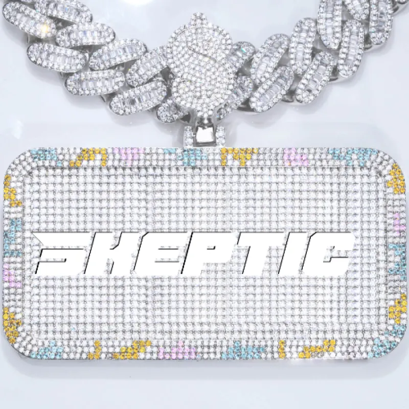 CUSTOM LETTER NECKLACE 3D COLORFUL SQUARE sold by The GUU Shop