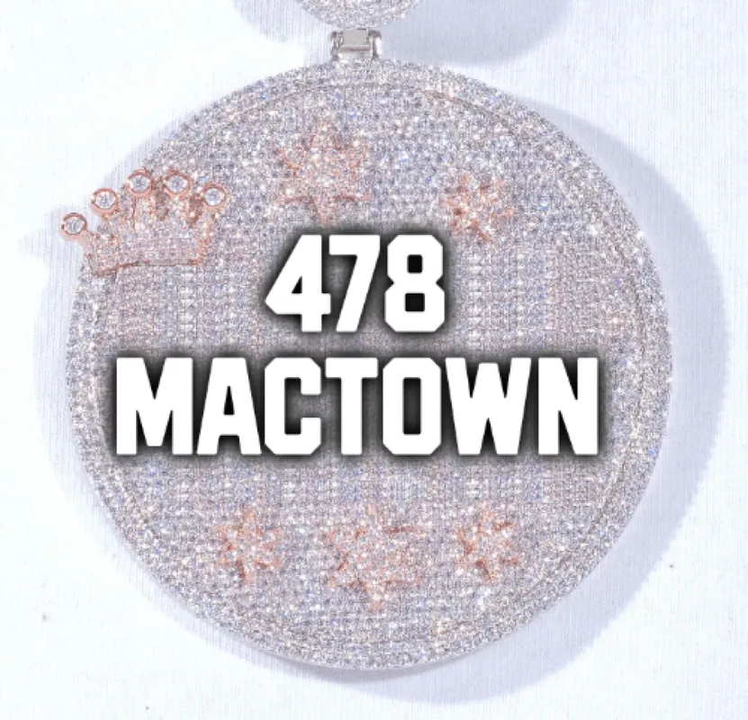 CUSTOM LETTER NECKLACE 3D BIG CROWN DISC sold by The GUU Shop