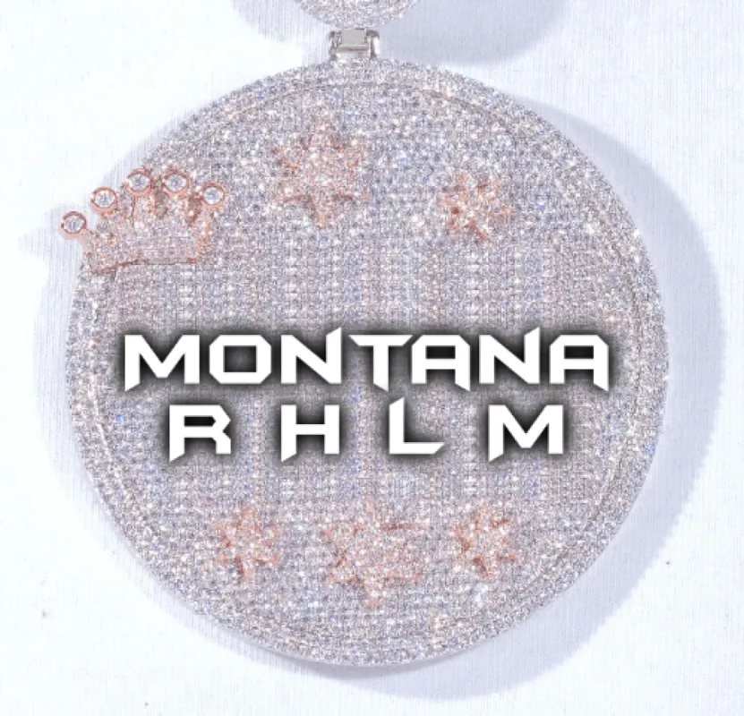 CUSTOM LETTER NECKLACE 3D BIG CROWN DISC sold by The GUU Shop