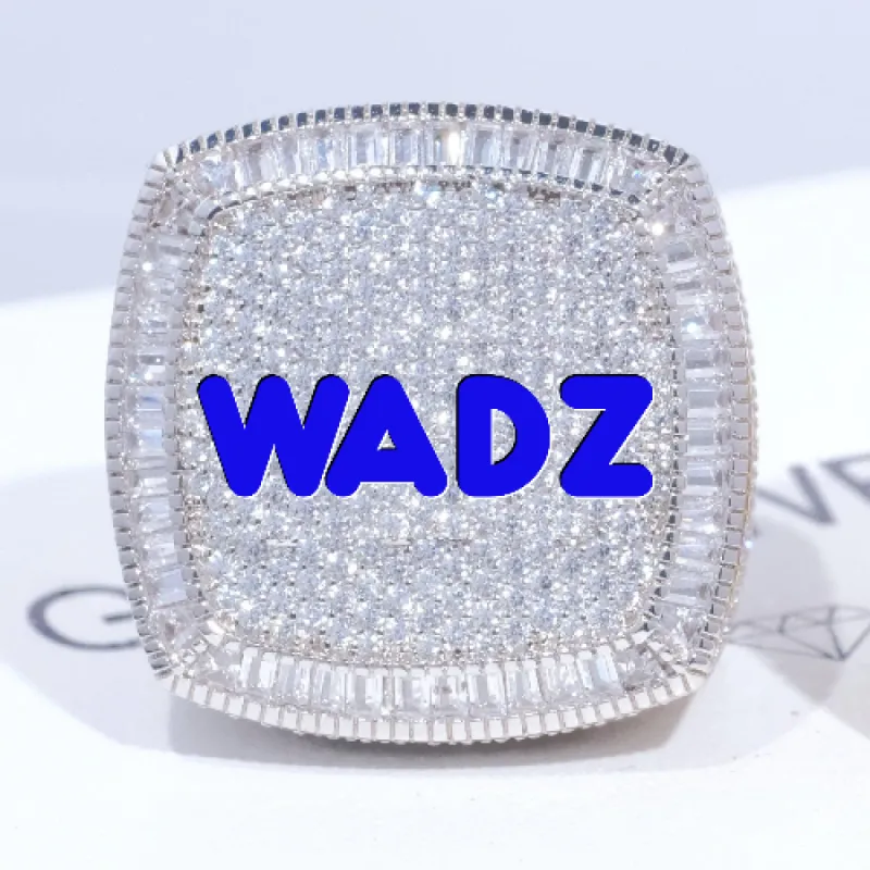 CUSTOM LETTER 3D ICED RING sold by The GUU Shop