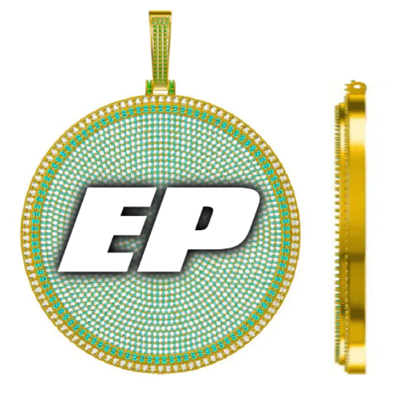 CUSTOM LETTER NECKLACE 3D BIG DISC sold by The GUU Shop