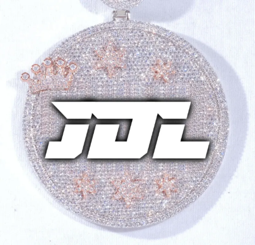 CUSTOM LETTER NECKLACE 3D BIG CROWN DISC sold by The GUU Shop