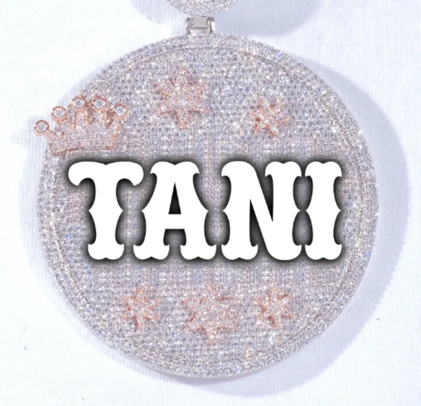 CUSTOM LETTER NECKLACE 3D BIG CROWN DISC made by The GUU Shop