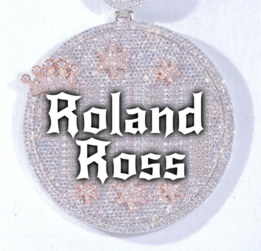 CUSTOM LETTER NECKLACE 3D BIG CROWN DISC sold by The GUU Shop