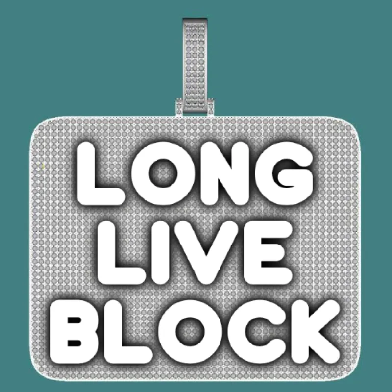 CUSTOM LETTER NECKLACE 3D BIG SQUARE sold by The GUU Shop