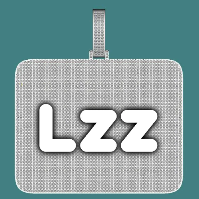 CUSTOM LETTER NECKLACE 3D BIG SQUARE sold by The GUU Shop