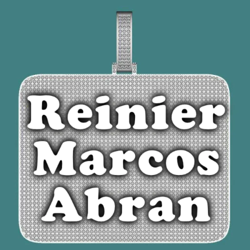 CUSTOM LETTER NECKLACE 3D BIG SQUARE sold by The GUU Shop