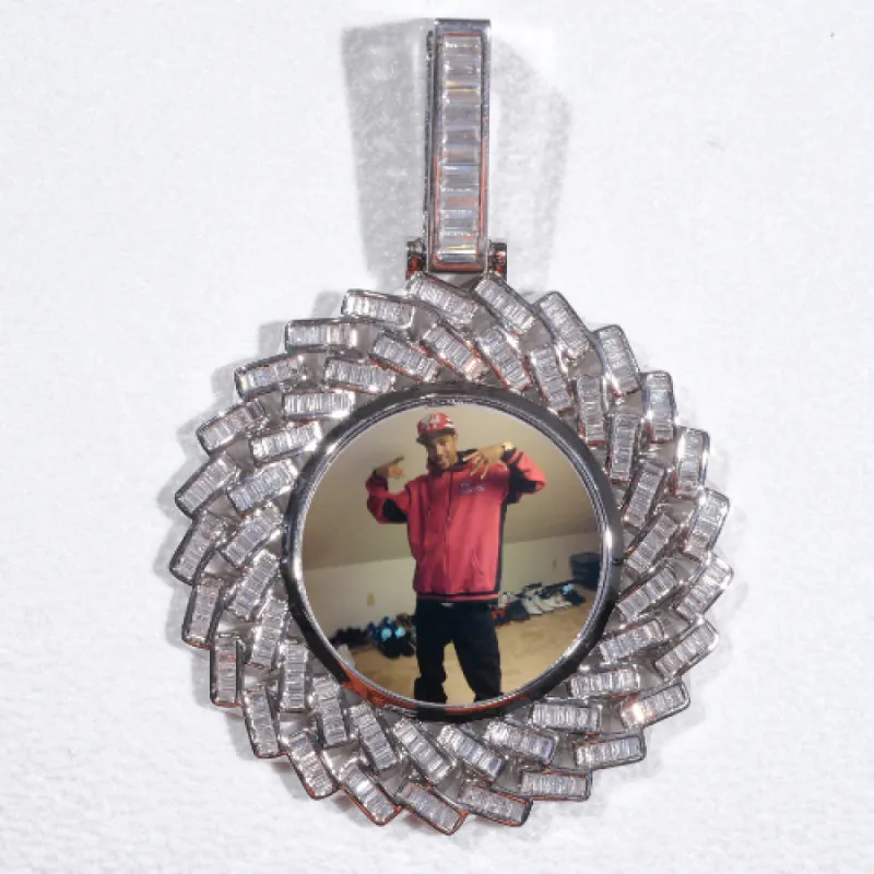 Large 3D Baguette Custom Picture Pendant sold by The GUU Shop