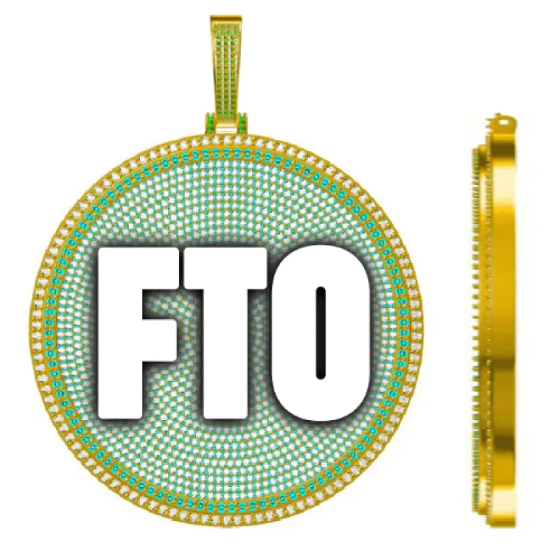 CUSTOM LETTER NECKLACE 3D BIG DISC sold by The GUU Shop