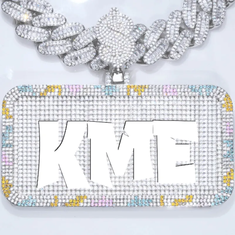 CUSTOM LETTER NECKLACE 3D COLORFUL SQUARE sold by The GUU Shop