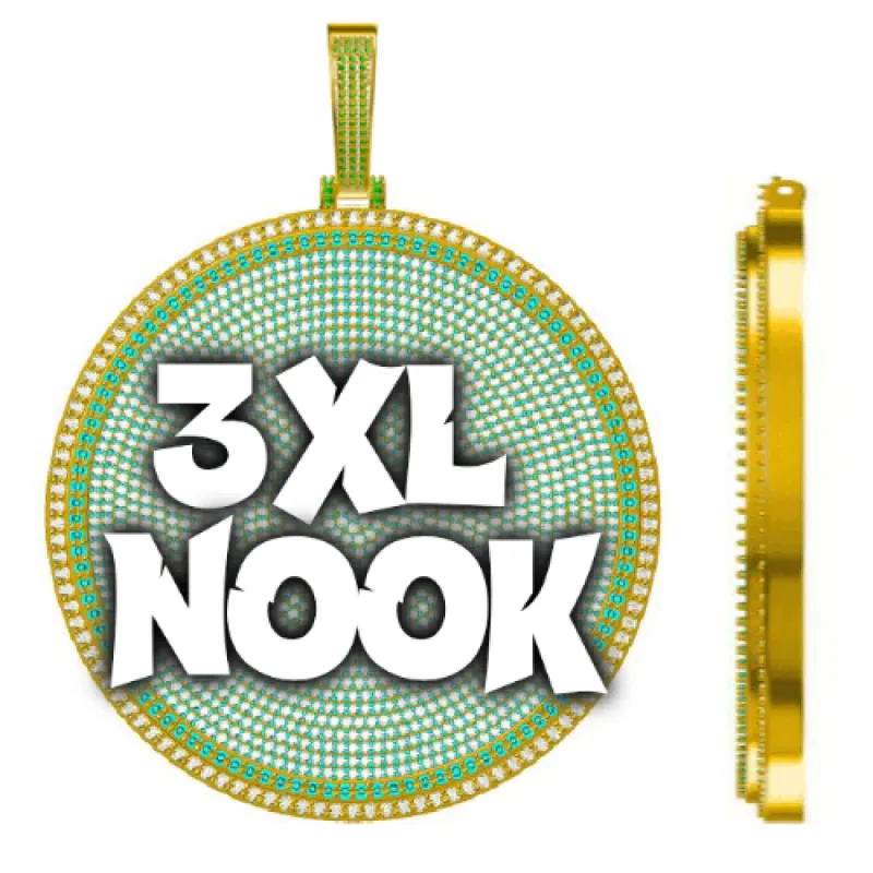 CUSTOM LETTER NECKLACE 3D BIG DISC sold by The GUU Shop