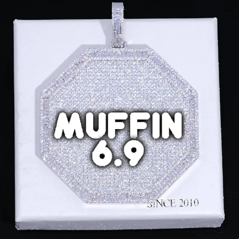 CUSTOM LETTER NECKLACE 3D BIG OCTAGON sold by The GUU Shop