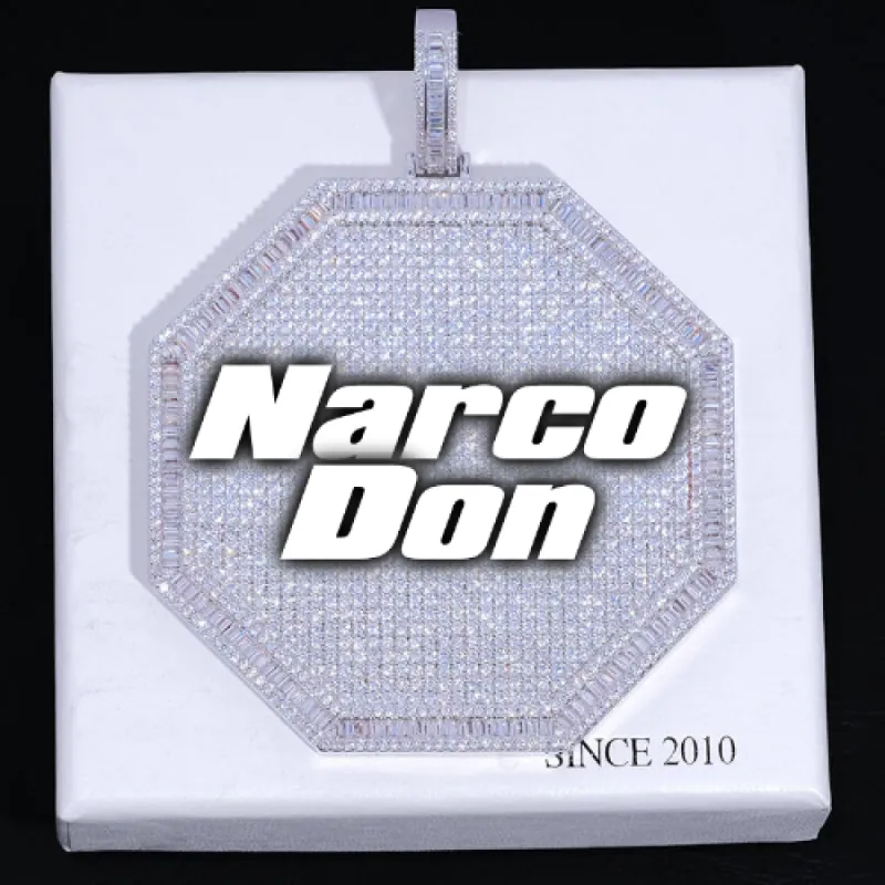 CUSTOM LETTER NECKLACE 3D BIG OCTAGON sold by The GUU Shop