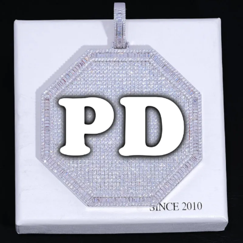 CUSTOM LETTER NECKLACE 3D BIG OCTAGON sold by The GUU Shop