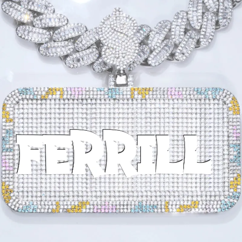 CUSTOM LETTER NECKLACE 3D COLORFUL SQUARE made by The GUU Shop