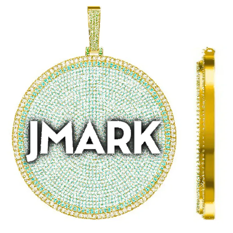 CUSTOM LETTER NECKLACE 3D BIG DISC sold by The GUU Shop