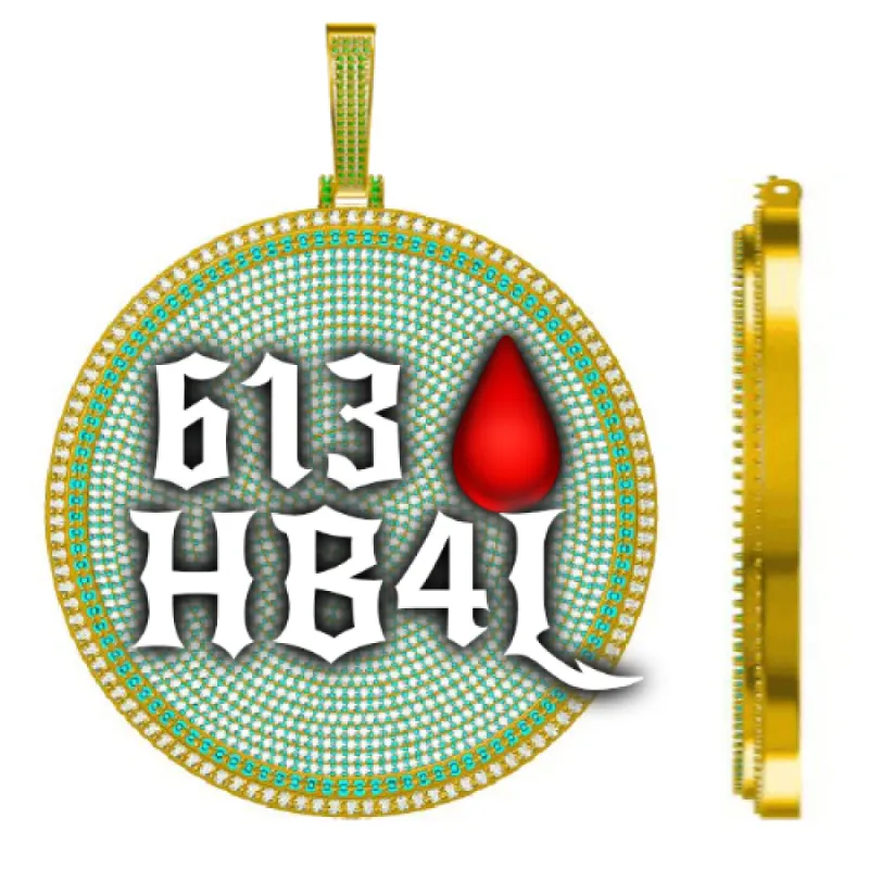 CUSTOM LETTER NECKLACE 3D BIG DISC sold by The GUU Shop