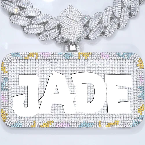 CUSTOM LETTER NECKLACE 3D COLORFUL SQUARE sold by The GUU Shop