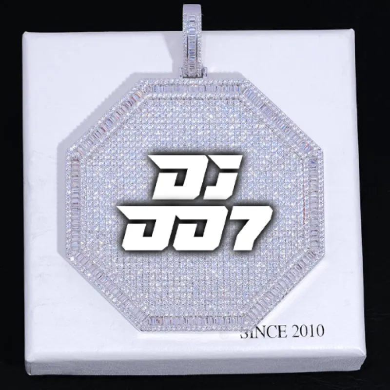 CUSTOM LETTER NECKLACE 3D BIG OCTAGON sold by The GUU Shop