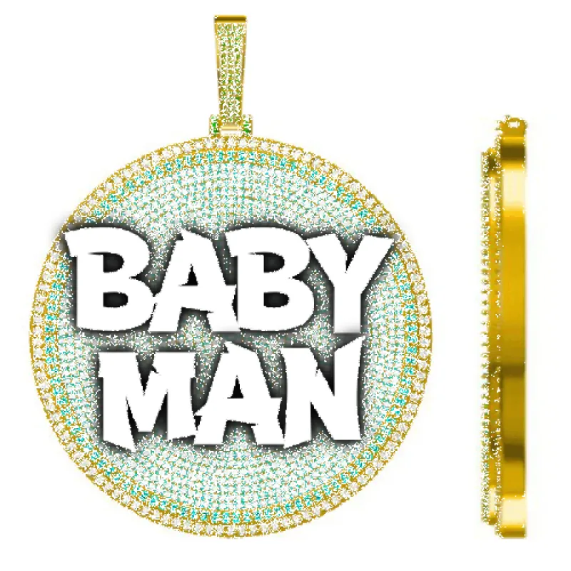 CUSTOM LETTER NECKLACE 3D BIG DISC sold by The GUU Shop