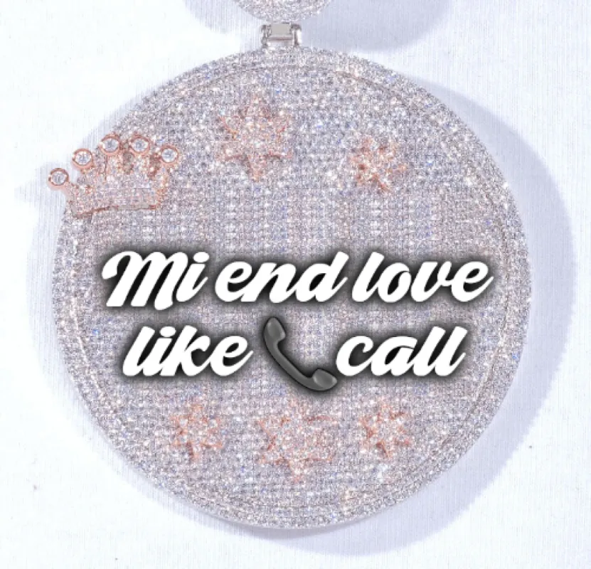 CUSTOM LETTER NECKLACE 3D BIG CROWN DISC sold by The GUU Shop